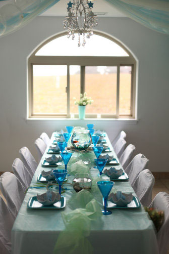 photo of table set up for a party.