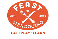 Logo of Feast Mendocino - Eat - Play - Learn