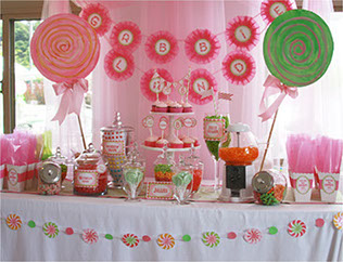 Giant Lollipops, cupcakes and more are the theme for this fun party at the Emerald Dolphin party room.